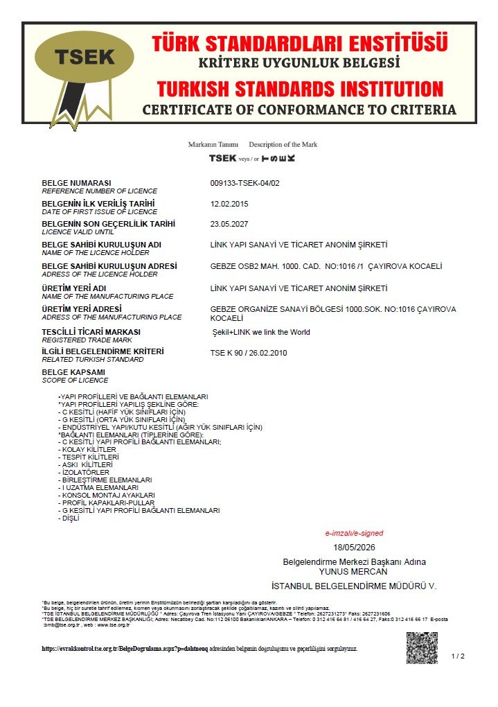 Profil Bağlantı Elemanları