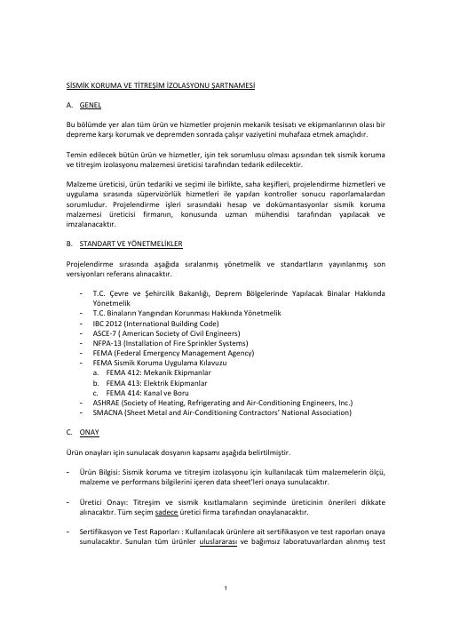 Sismik Koruma Şartnamesi